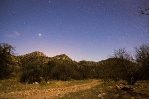 Venus in Moonlit Night Sky