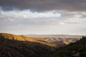 Sunset Light over Desert Hills