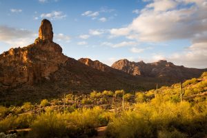 Sunset over Desert Mountains