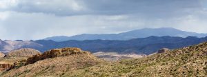 Rain Falling Over Desert Mountains