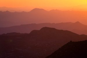 Sunset over Desert Mountains