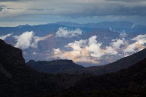 Lifting Fog in Desert Mountains