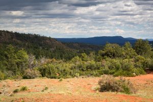 Clouds Moving in Over Red Hills