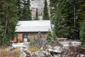 Death Canyon Patrol Cabin in Snow