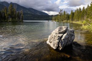 Large Boulder in Taggart Lake