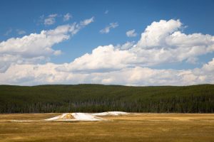 The Sentinel Meadows Trail winding through its namesake meadows. Yellowstone National Park, Wyoming