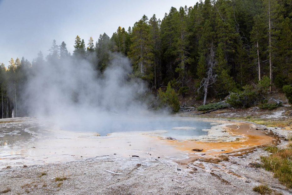 Steam Rising from Solitary Geyser